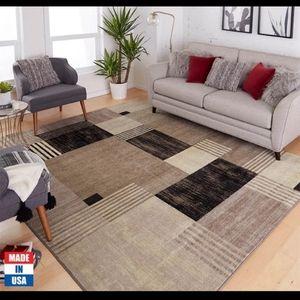 Mohawk Alliance Small Accent Rug  Charcoal/Taupe Colorblock BNWT SO 1 LEFT